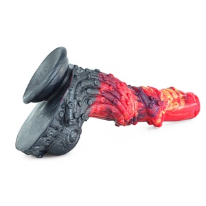 NNSX Peso Neto 596 Gramos Longitud Total 23.5 cm Dildo de Silicona Color Dragón de Fuego, Tapón Anal Femenino, Producto Sexual - Product Image 5