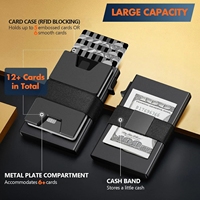 Porte-cartes de visite personnalisé en aluminium antivol avec blocage RFID portefeuille en cuir tendance insigne d'identification décoratif carte de crédit en métal