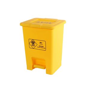 Poubelle à déchets médicaux Fengji 10L jaune avec pédale, rectangulaire, pour usage intérieur - Product Image 3