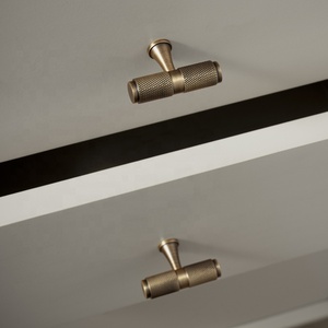 Tiradores de armario Santaya de latón macizo antiguo con patrón de cruz diamantada y bronce, tiradores en T de 320 mm de longitud - Product Image 6