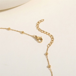 Trendy Stainless Steel Double-layer Tassel Y Shape Summer Beach Style Exquisite Bead Link Chain 18K Gold Plated <b>Necklace</b> - Product Image 3