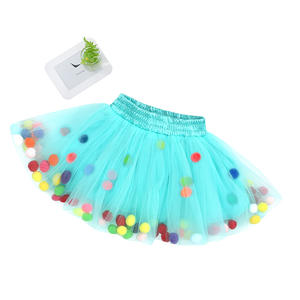Falda Tutú <span class=keywords><strong>con</strong></span> <span class=keywords><strong>Pompones</strong></span> Coloridos para Niñas, Falda de Fiesta de Baile para Bebés, Falda Infantil de Boutique, Falda <span class=keywords><strong>con</strong></span> Cintura Elástica, Vestido de Princesa para Niñas - Product Image 6