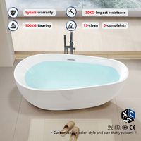 Baignoire autoportante ovale moderne pour, vente en gros d'usine, usage domestique, salle de bain, hôtel, projet villa