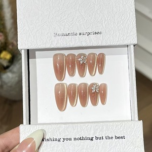 Color caramelo ojo <span class=keywords><strong>de</strong></span> gato estilo francés 10 Uds hermosas <span class=keywords><strong>Uñas</strong></span> <span class=keywords><strong>acrílicas</strong></span> hechas a mano venta al por mayor <span class=keywords><strong>uñas</strong></span> postizas diseñador prensa en las <span class=keywords><strong>uñas</strong></span> - Product Image 6