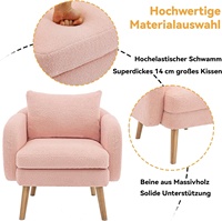 LT Tissu de haute qualité Moderne Simple Teddy Velvet Fauteuil de loisirs Chaise longue à dossier haut Chaise à coussin épais