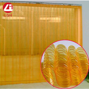 Tenda per porta in PVC trasparente color giallo trasparente tenda per porta in PVC arancione ambra trasparente - Product Image 2