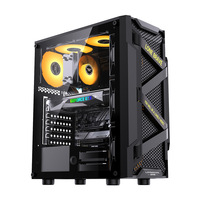 MQ ATX MATX Gaming PC Case Tempered Glass Mid Tower Desktop Computer Chassis for Esports Internet Cafe Build
