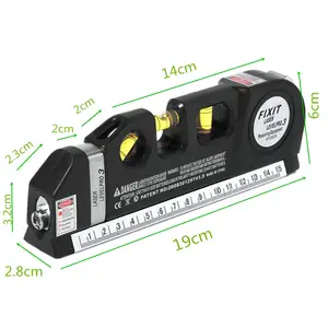 Laser level horizon vertical measure alinhador, de 8ft réguas padrão e métricas multipurpose measure