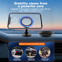 Support de téléphone magnétique tout métal, étanche et flexible pour voiture, rotation à 360°, universel pour tableau de bord et bureau, support de téléphone portable réglable en hauteur