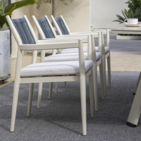 Chaise de salle à manger en osier OSMEN Pulin avec accoudoirs en rotin pour terrasse extérieure