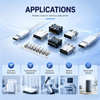 Connecteur mâle USB Type C 24 broches PD3.1 QC3.0 100W 240W Charge rapide 5A 48V Acier inoxydable Montage sur circuit imprimé traversant (DIP)