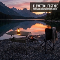 Table de camping pliante tactique en aluminium sur mesure OEM, hauteur réglable, mobilier d'extérieur pour pique-nique, barbecue, randonnée, plage
