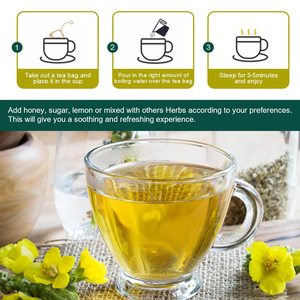 Bolsitas de Té de Hoja de Gordolobo - Limpieza Pulmonar, Apoyo Respiratorio, Mejora la Densidad Ósea, Té Medicinal Herbal Natural Sin Cafeína, 30 Bolsitas - Product Image 2