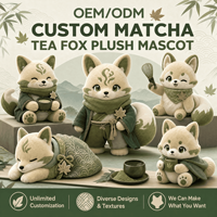 Mascotte en peluche Matcha Tea Fox, jouet en peluche personnalisé, animal en peluche, mascotte, fabricant OEM ODM, cadeau promotionnel