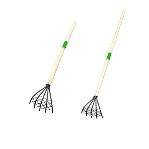 Thép carbon 5-tine tay vườn lưới Ngao <span class=keywords><strong>Rake</strong></span> với tay cầm bằng gỗ móng vuốt Ninja <span class=keywords><strong>Rake</strong></span> CLAM bãi biển cào Đào Hải sản công cụ - Product Image 1