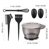 Ensemble de 5 outils de coloration capillaire en gros, mélangeur de cheveux, bol de teinture, peigne, protège-oreilles, brosse, kit de coloration capillaire pour salon de beauté