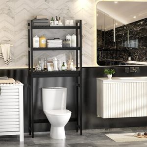 Support de toilette en <span class=keywords><strong>bambou</strong></span> à 3 niveaux Support de rangement pour salle de bain en <span class=keywords><strong>bois</strong></span> Porte-serviettes pour salle de bain Meubles de maison modernes Meubles de salle de bain - Product Image 4