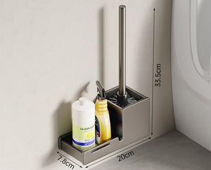 <strong>Aluminium</strong> <strong>Toilet</strong> <strong>Brush</strong> Set Modern Black Matte <strong>Toilet</strong> Seat Cleaner <strong>Brush</strong> and Holder - Product Image 3