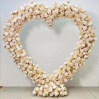 Promotion Exclusive : Arche de Mariage Murale en Fleurs Roses Cœur Rouges et Blanches, Décoration Économique d'Usine pour Mariages, Maison et Jardin