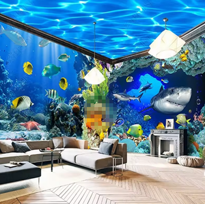 Monde sous-marin <span class=keywords><strong>Aquarium</strong></span> adhésif mur 3d fonds d'écran océan dans la chambre des enfants - Product Image 3