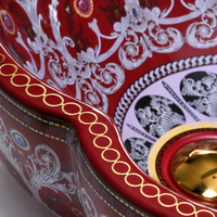 Lavabo en céramique rouge foncé mat, design floral, lavabo sur pied pour salle de bain, motif violet peint à la main, lavabo à poser pour villa