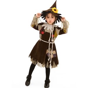 Disfraz de espantapájaros de Halloween de Yi Xiaoyi, vestido marrón con sombrero para niños y niñas, estilo vintage para actuaciones en escenario - Product Image 5