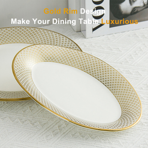 Vajilla de Porcelana de Alta Gama TQ, Platos de Cerámica con Borde Dorado para Hotel y Restaurante - Product Image 5