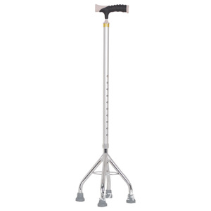 ไม้เท้าพับได้เคลือบกันลื่นแบบมุมสูงสำหรับผู้สูงอายุ สีเงิน - Product Image 2