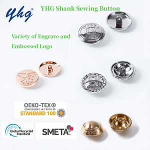 مصنع YHG مبيع بالجملة نحاسي منقوش سبائك الزنك المينا عرقوب شعار زر مخصص زر الخياطة المعدنية لسترة معطف - Product Image 3