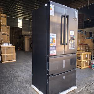 628L 4-Door French Door Fridge Freezer Stainless Steel Black Water Dispenser for Household & Hotel Use Stainless Steel Fridge Fr - Product Image 1