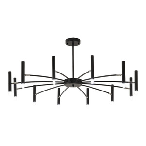 Lámpara de Techo Moderna Dorada, E26 LED 3500K, Luz Blanca Cálida, Acero, Altura Ajustable, Regulable, para Sala de Estar Grande - Product Image 1