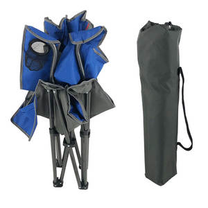 เก้าอี้พับกลางแจ้ง สีน้ำเงินแซฟไฟร์ โครงอะลูมิเนียม เก้าอี้สวนแบบพกพาพร้อมที่วางแขน พนักพิงสูง ดีไซน์ลำลอง - Product Image 3