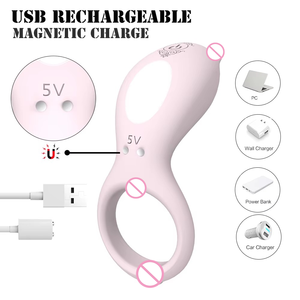 Anneau de pénis vibrant en silicone rechargeable pour couples, série Ass Dream rose, pour une vie sexuelle plus intense. - Product Image 3