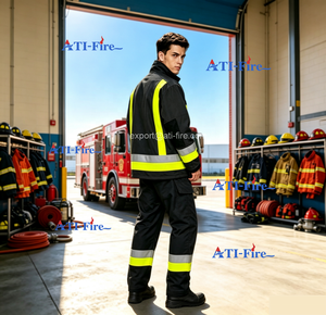 ATI-FIRE Uniforme de pompier EN469 NOMEX CE EN469 <span class=keywords><strong>DRD</strong></span> pour intervention d'urgence, vente en gros et en vrac - Product Image 3
