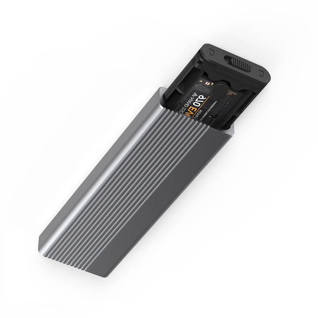 Factory Custom Aluminum Alloy M.2 Ssd Enclosure Nvme&Sata Solid State Drives Box External Hard Disk Case