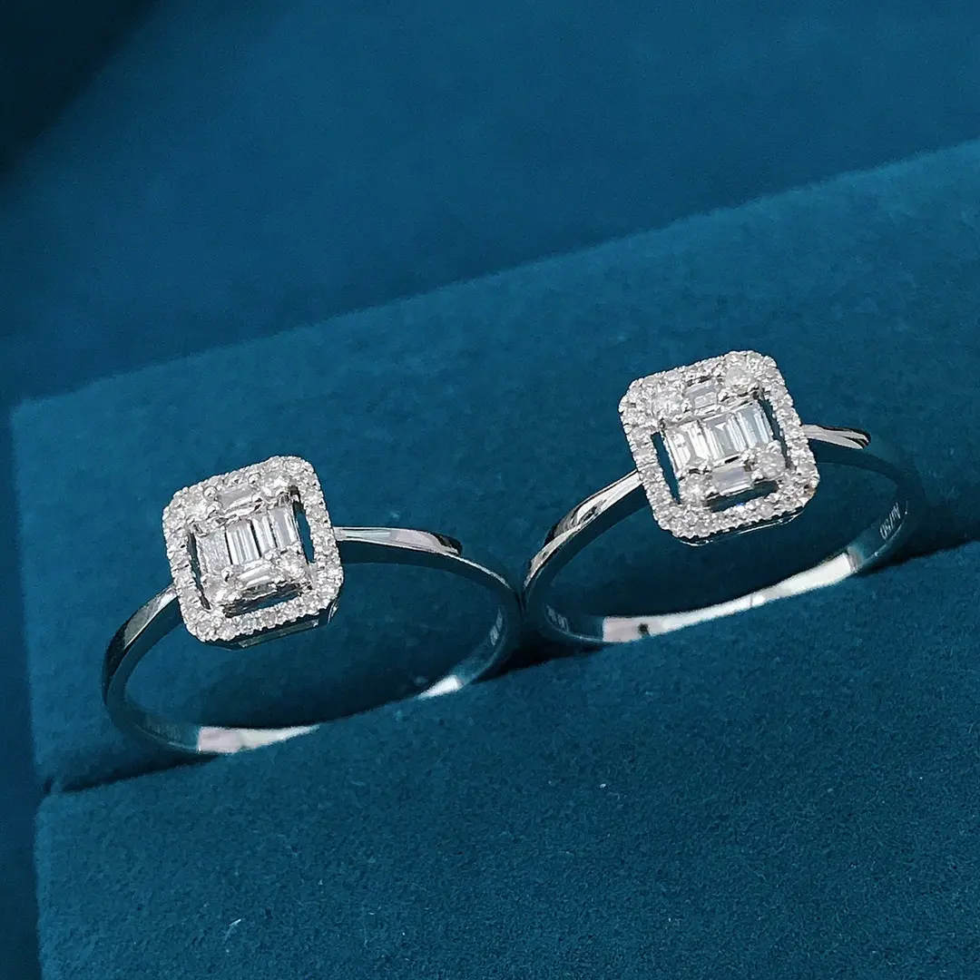 Xinfly Fabrik preis 0,18 ctw Diamond Engagement 18 Karat Weißgold Ring auf Lager