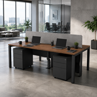 Table de travail de bureau moderne en bois écologique et durable, modulaire, extensible, avec tiroirs de rangement et pieds en métal pour la maison/le bureau