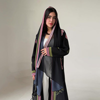 Nouvelle Abaya Kimono Turque Élégante à Imprimé Floral, Vêtement Islamique, Long Cardigan Abaya, Ensemble Hijab pour Femmes Modestes d'Arabie Saoudite
