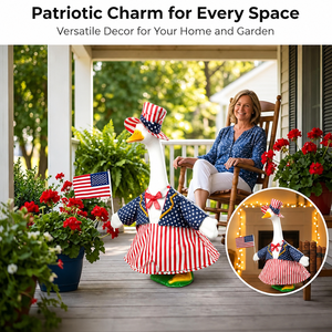 Veranda-Gänse-Dekoration mit Amerikanischer Flagge für den 4. Juli, Unabhängigkeitstag-Kostüm, 250. Jahrestag USA, Garten- und Terrassendekoration - Product Image 2