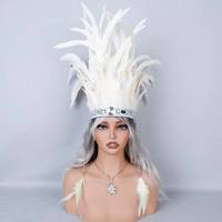Serre-tête en plumes unisexe de luxe pour Halloween, doux et confortable, cousu à la main, couleur personnalisée, promotions sur mesure pour fêtes