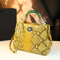 Sac à main de luxe à motif peau de serpent, style chinois vintage, avec poignée en jade, sac à bandoulière élégant à imprimé python pour femme
