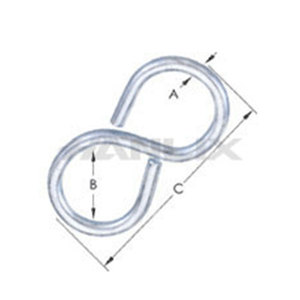 Gancho en S cerrado Ganchos en forma de S de acero de 3/4 "y 7/8" para perchero - Product Image 2