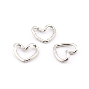 จี้รูปหัวใจสแตนเลสขนาดกลางผิวเรียบสำหรับทำเครื่องประดับ DIY - Product Image 3