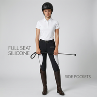 Unisex Batı Binicilik Jodhpur Pantolonu Tam Silikon Kaplama Yan Cepli Yüksek Bel Slim Fit Özelleştirilebilir