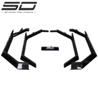 Kit carrosserie en fibre de carbone MSY pour Tesla Cybertruck, comprenant : lèvre avant, diffuseur, spoiler, capot et kit widebody pour passages de roues.