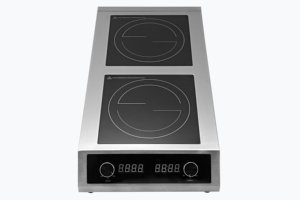 Table de cuisson à induction commerciale double à plat 3500W+3500W, commande par bouton, haute efficacité, robuste, pour comptoir - Product Image 2