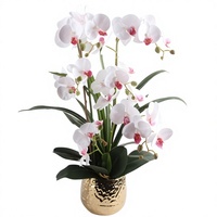 Blumen-Orchideen-Bausatz Künstliche Blumen Bonsai für Erwachsene Frauen Zimmerpflanzen Heim- und Bürodekoration Muttertag Geburtstagsgeschenk