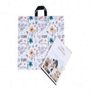 Sac à fond carré en gros, matériau PE épais, logo personnalisé, poignée souple, thermosoudé, pour restaurant, supermarché, shopping - Product Image 1