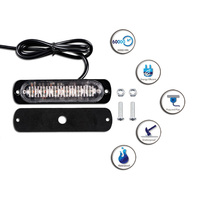 Barre lumineuse LED haute intensité ambre clignotante 12V, feux d'avertissement pour calandre, étanche IP65, 6 LED, 120 lumens pour voitures et camions