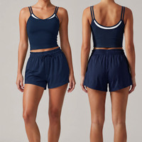Ensemble de yoga 2 pièces pour femme : short de cyclisme et débardeur camisole taille haute pour entraînement, fitness et tennis